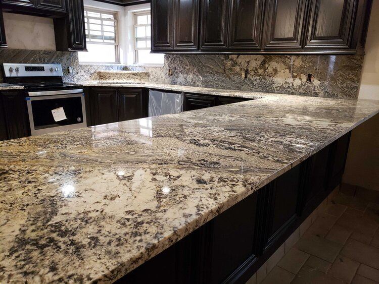 Traditional kitchen with granite countertops